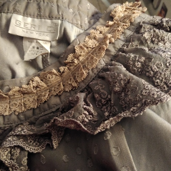 Sleeveless Gray Fancy Polkadot top sz XL - Picture 3 of 4